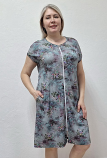 2192 Халат АГАПЭ , Бирюза Листики